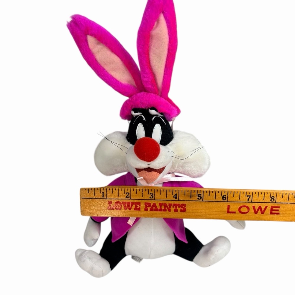 VTG 1999 Warner Bros Looney Tunes Sylvester Cat Easter Plush Bunny Ears Rare - Picture 8 of 8